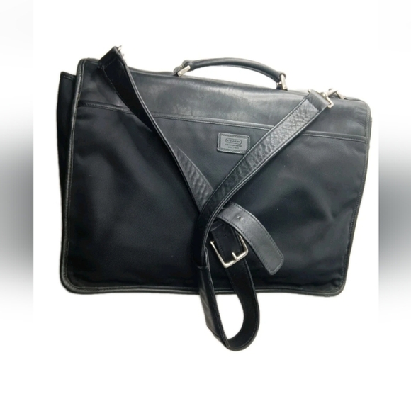 Vintage Coach 5101 Black Canvas & Leather Briefcase Messenger Bag - Picture 6 of 11